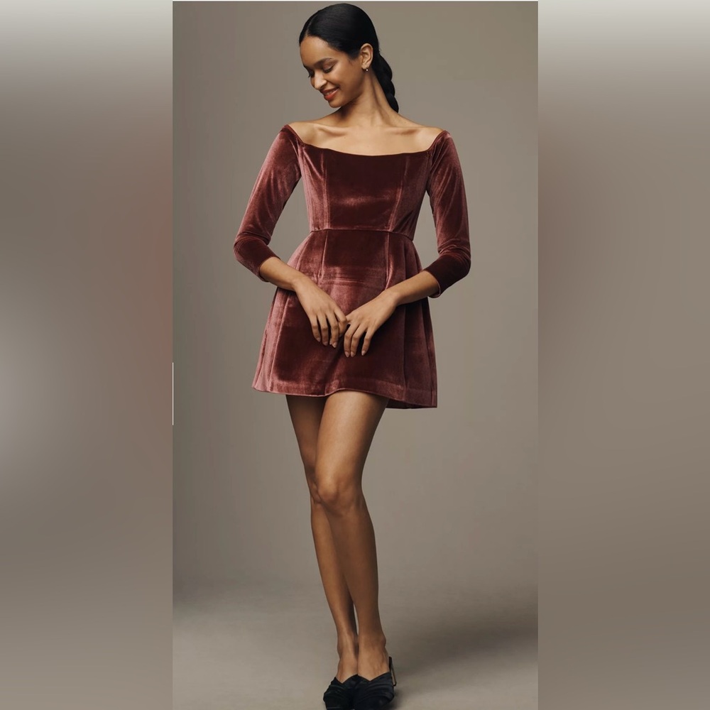Anthropologie | Hutch Long-Sleeve Square-Neck Mini Dress |‎ Size 10 | NWT